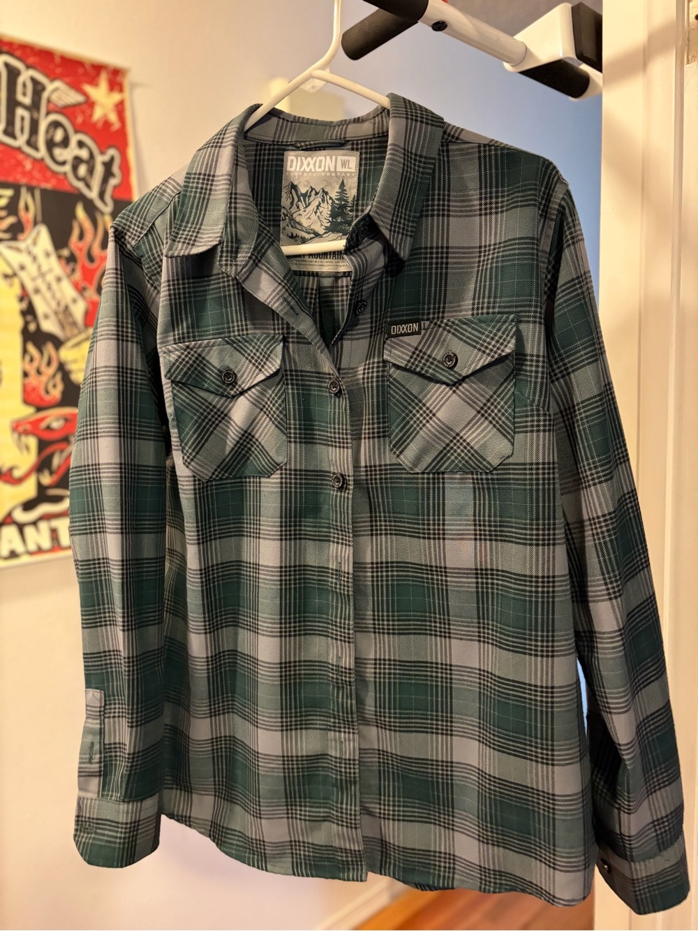 DIXXON Green and Gray Plaid Button-Down Shirt